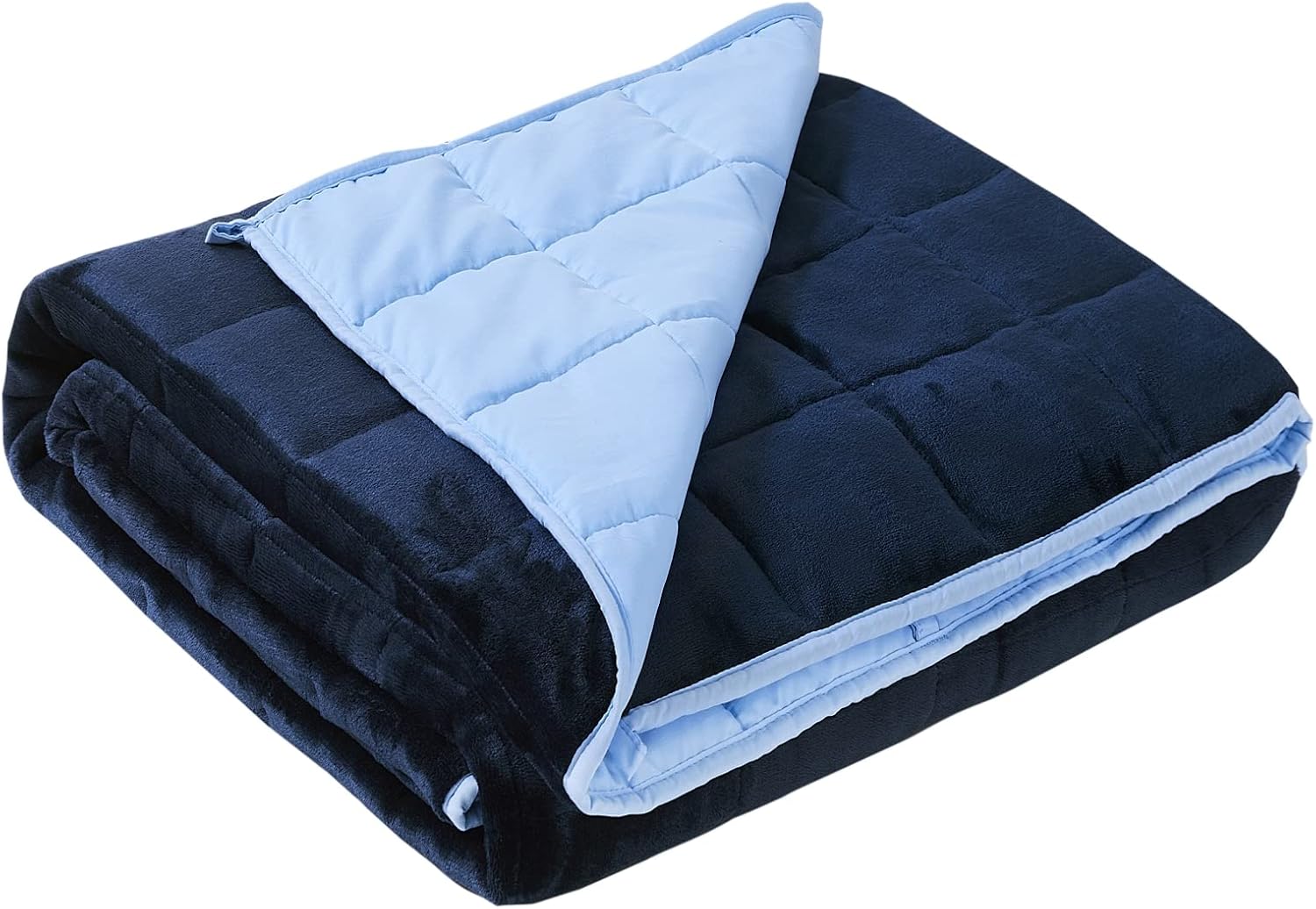 Satwip Weighted Blanket 15 Pounds, Fuzzy Warm Flannel Throw Blanket with Soft Breathable Sanded, 48 x 72 Inches, Blue
