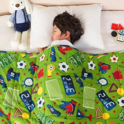 Sivio Weighted Blanket for Sleep, 5lbs, 36 x 48 inches, Blue Dinosaur