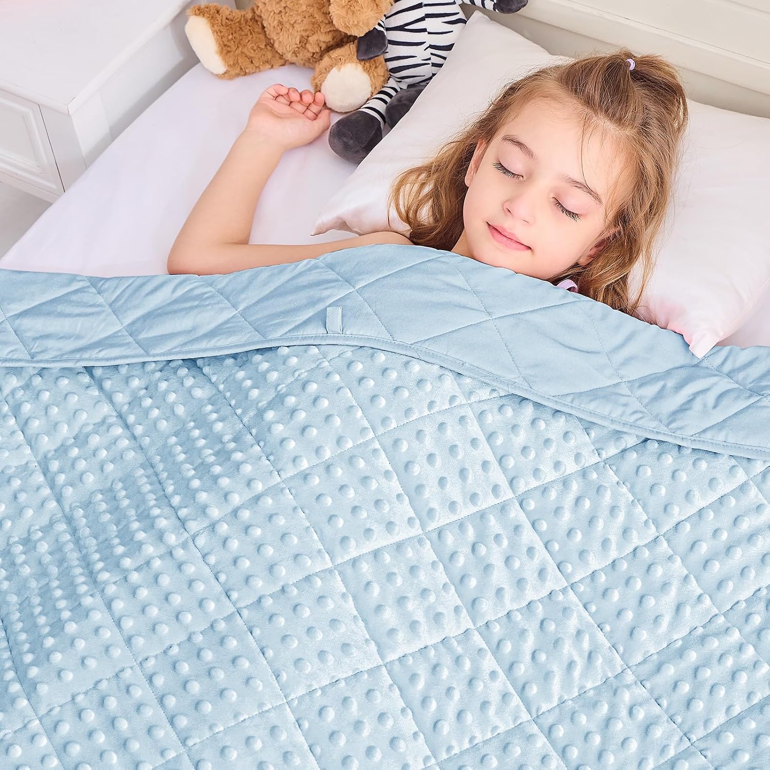yescool Weighted Blanket 3 lb Light Blue Small Weighted Lap Blanket for Boys ...