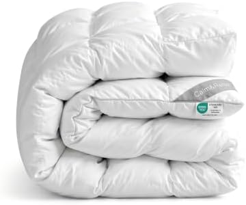 Calm&Relax Hybrid Weighted Blanket - Fluffy Cloud-Like Duvet & Gravity | Heavy Blanket for Anxiety & Sleep - Breathable Quilted Duvet for Queen King Bed Decor - 48x72in 15lbs,