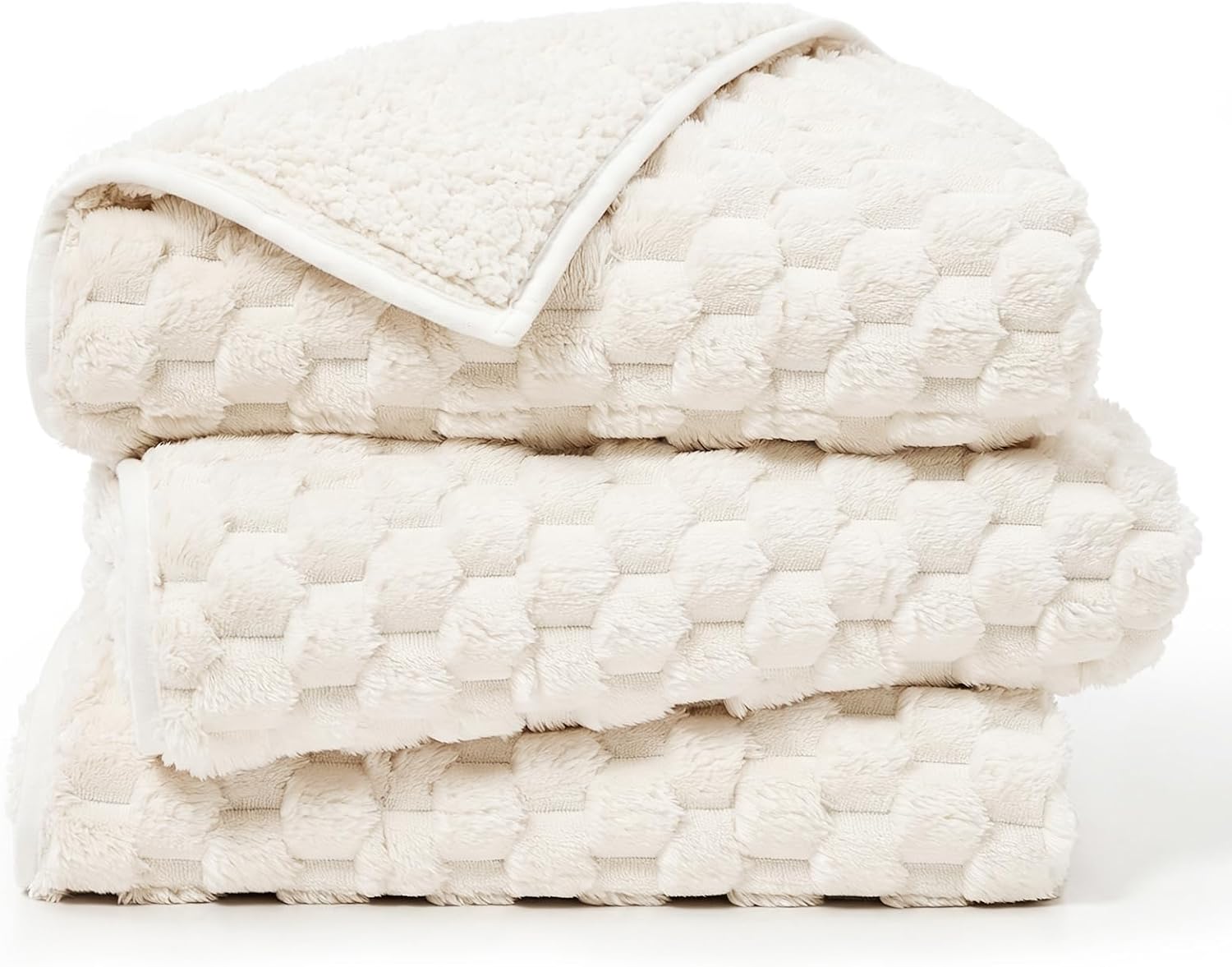 Sherpa Fleece Weighted Blanket for Adults, Queen Size 60"x80" 15lbs