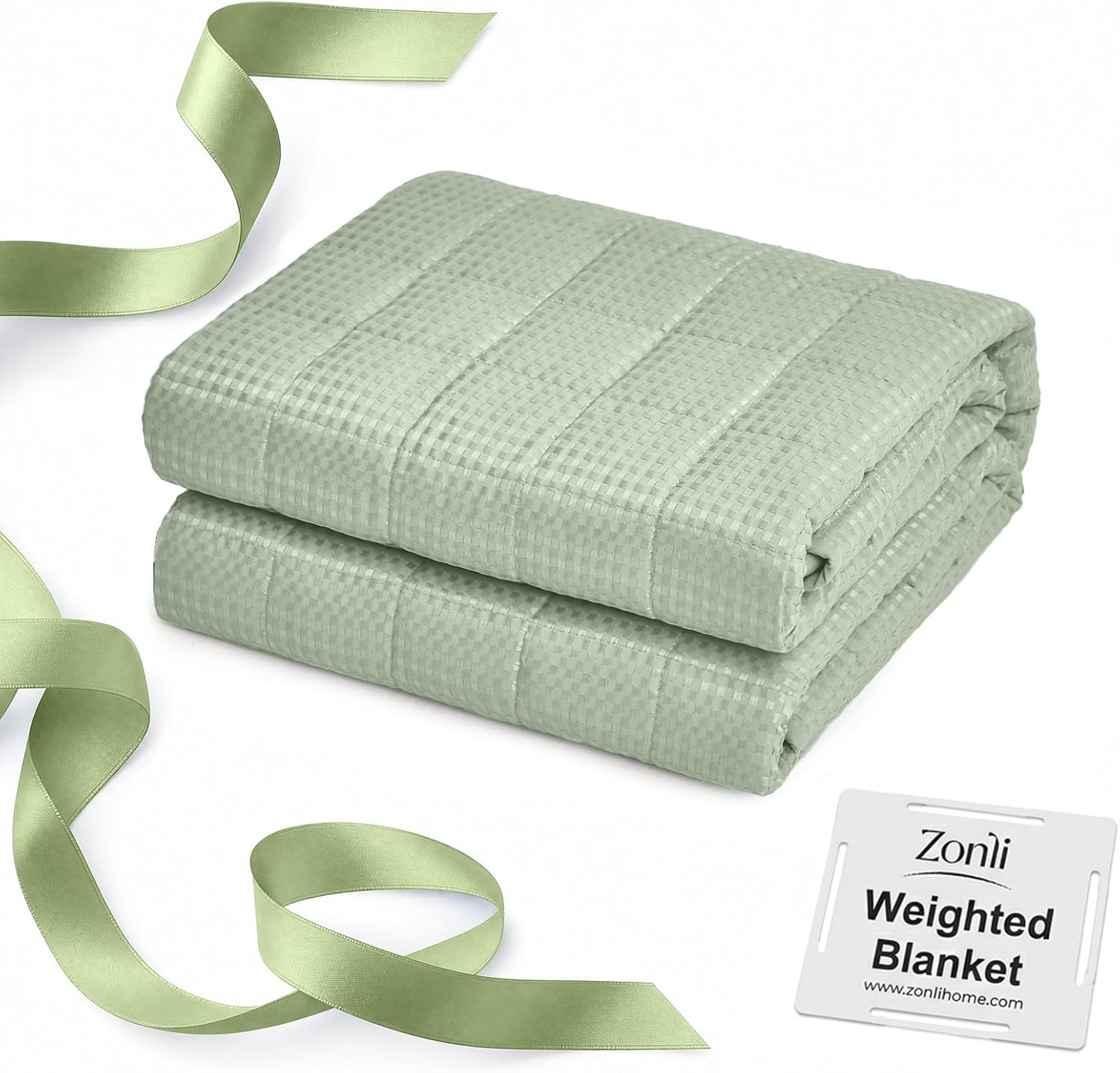 ZonLi Waffle Weighted Blanket for Adults, Small-Grid Quilted, 60x80, 15lbs