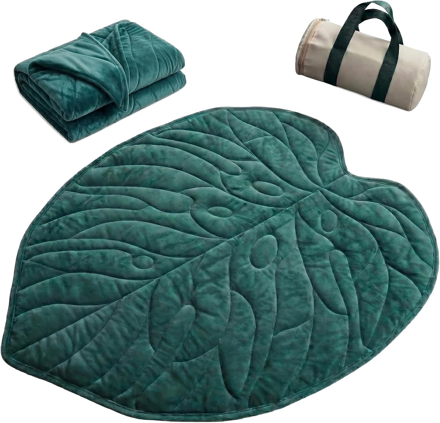 Sisher Weighted Blanket for Sleep,7 Lb,Soft Cozy Throw41 X 53",Leaf Design